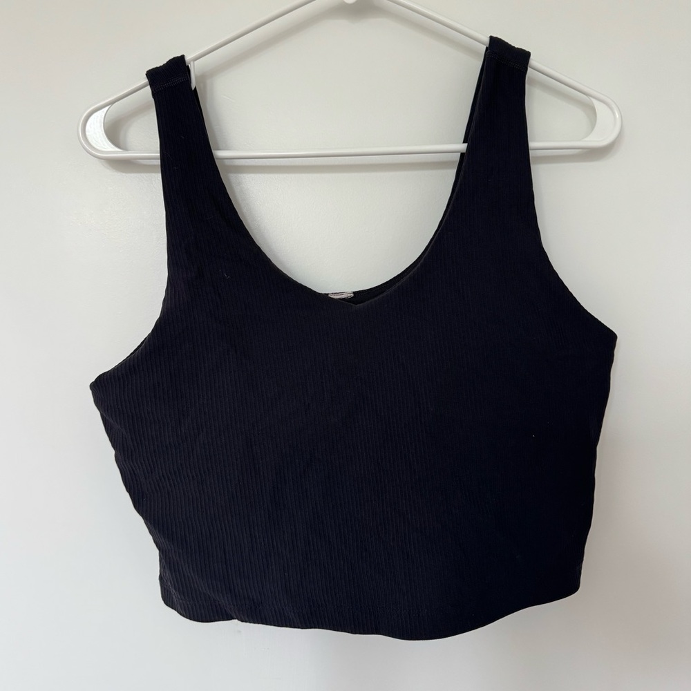 Cropped black workout bra top